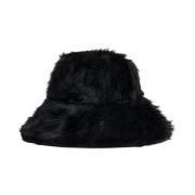 Sort Falsk Pels Statement Hat