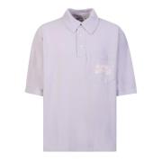 Lilla Polo T-Shirt med Broderet Logo