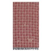 Jacquard motif Bomuldssjal med Frynsede Kanter