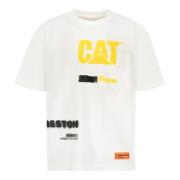 Kat Trykt Bomulds T-shirt