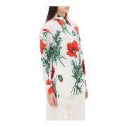 Poppy Print Button-Up Skjorte