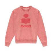 Koral Pink Logo Print Sweater