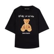 Sort Teddybjørn Logo Print T-shirt