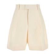 Ivory Cotton Bermuda Shorts