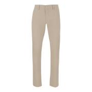 Beige Stretch Bomuld Bukser Lige Ben