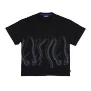 Sort herre T-shirt med Octopus Design