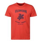 Trykt Bomuld Rund Hals T-Shirt