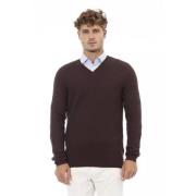 Luksus Merinould V-hals Sweater Brun