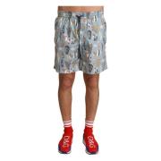 Elegant skalletrykt badeshorts