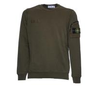 Afslappet bomuldsfleece sweatshirt