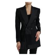 Elegant Stribet Uld Blazer