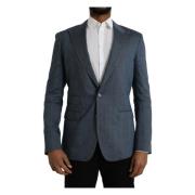 Blå Linned Naples Blazer