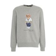 Grå Sweatshirt med iøjnefaldende frontprint