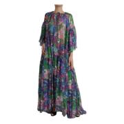 Blomstret Silke Maxi Kjole