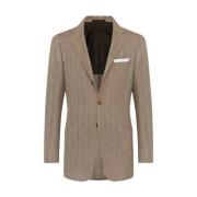 Herringbone Mønster Cashmere Blend Blazer