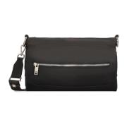 Sort nylon skuldertaske