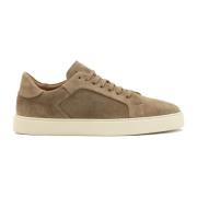 Suede sneakers i taupe farve