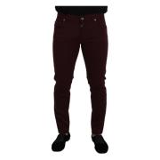 Bordeaux Slim Fit Jeans - Italiensk Luksus