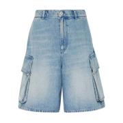 Denim Cargo Shorts Lyseblå