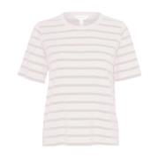 Stribet T-shirt Fransk Eg Hvid