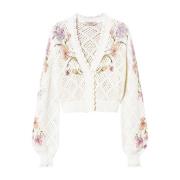 Blomsterprint Hvid Sweater