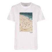 Bomuld Crew-neck T-shirt med Front Print