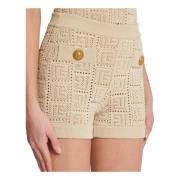 Monogrammed åbenstrikket mini shorts