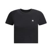 Broderet Logo Crop T-shirt i bomuld