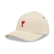 Beige Baseball Cap med Heart Logo