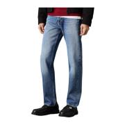 Stonewash Straight Leg Denim Jeans