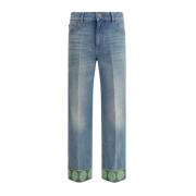 Blomstret bomuldsjeans