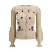 Blomstret ballonærme cardigan