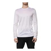 Hvid Silke Crew Neck Sweater