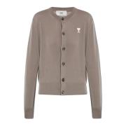 Uld cardigan med logo