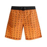 Logo Print Swimshorts Stilfuld Elastisk Talje