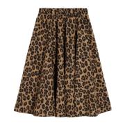 Leopard Print Flared Skirt