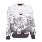 Letvægts Crewneck Sweatshirt med Kangaroo Lomme