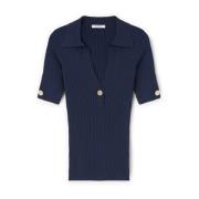 Ribstrikket Polo Shirt