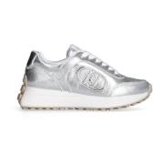 Metallic Platform Sneakers med Maxi Logo