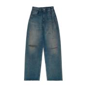 Blå Bootcut Jeans med Moderne Detaljer