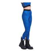 Polka Dot Lycra Leggings Elastisk Logo