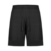 Linned og bomuldstrikkede bermudashorts