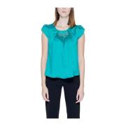 Silke Teal Bluse Moderne Mode Grøn