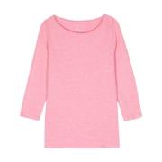 Boat Neck T-Shirt i Candy Pink