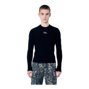 Rund Ribstrik Sweater med D Plaque