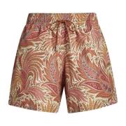 Orange Paisley Badeshorts