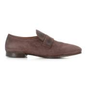 Mørkebrune Slip-on Ruskindssko