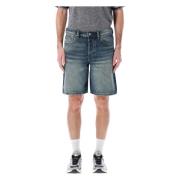 Blå Denim Regular Shorts