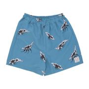 Mesh Interiør Elastiske Shorts Bluette