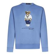 Blå Sweater med Polo Bear Print